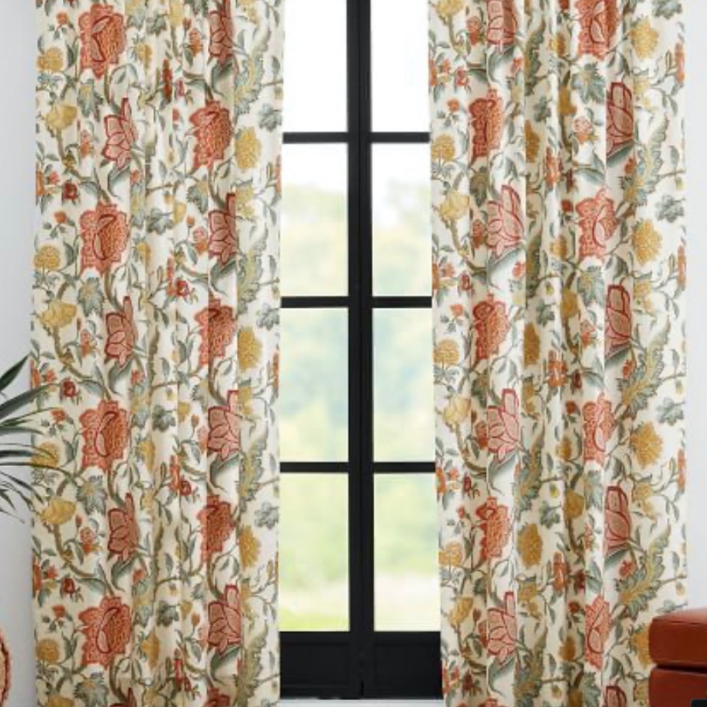 Cynthia Palampore Linen/Cotton Rod Pocket Curtain